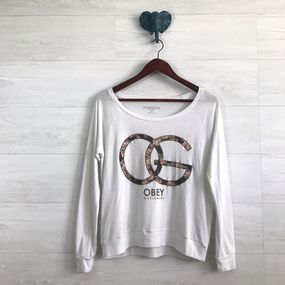 Obey Sweaters - Obey Propaganda Floral Lng Slve Thin Knit Sweater
